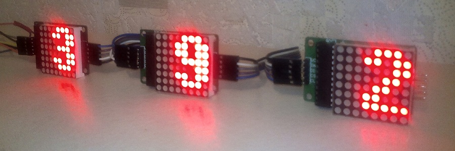 Каскадное подключение LED матриц 8х8